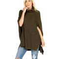 Cashmere Poncho Fur Turtleneck Thick Warm Knitted Winter Shawl Cape Poncho Knitting Patterns Wrap Sweater for women